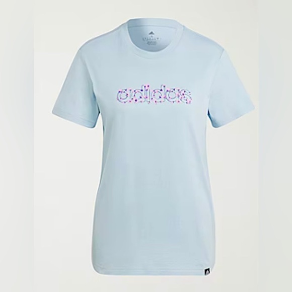 adidas Tops - Adidas Women’s Crew Neck Short Sleeve T-Shirt Size Small with Pink Flower Design